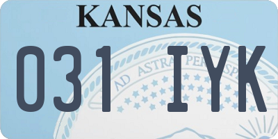 KS license plate 031IYK