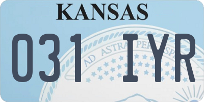KS license plate 031IYR
