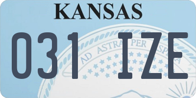 KS license plate 031IZE