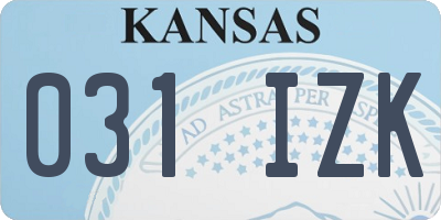 KS license plate 031IZK