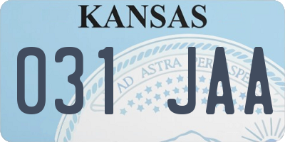 KS license plate 031JAA
