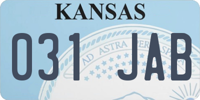 KS license plate 031JAB