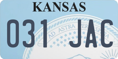 KS license plate 031JAC