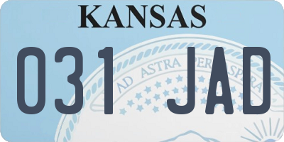KS license plate 031JAD