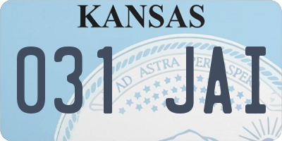 KS license plate 031JAI