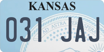 KS license plate 031JAJ