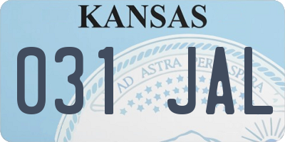 KS license plate 031JAL
