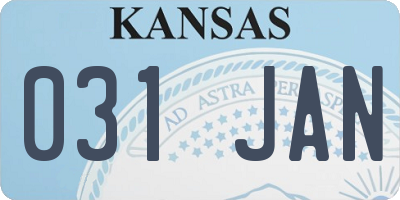 KS license plate 031JAN