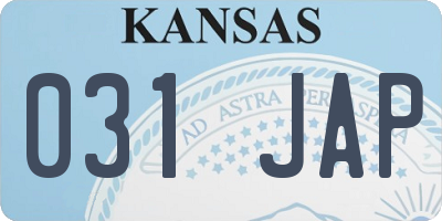 KS license plate 031JAP
