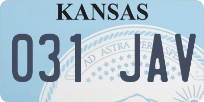 KS license plate 031JAV