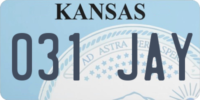 KS license plate 031JAY
