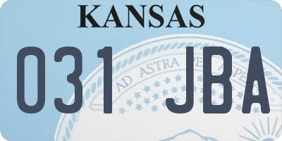 KS license plate 031JBA