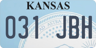KS license plate 031JBH