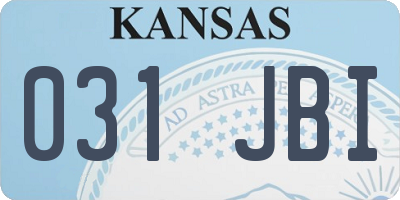 KS license plate 031JBI