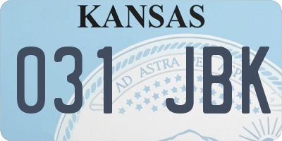 KS license plate 031JBK