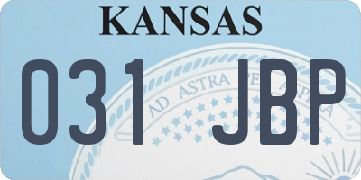 KS license plate 031JBP