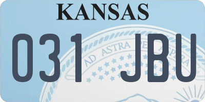 KS license plate 031JBU