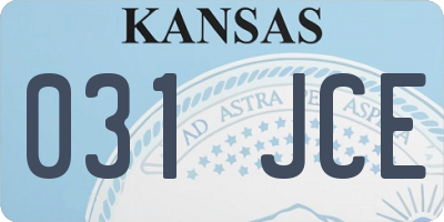 KS license plate 031JCE