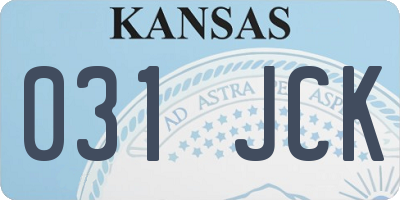 KS license plate 031JCK