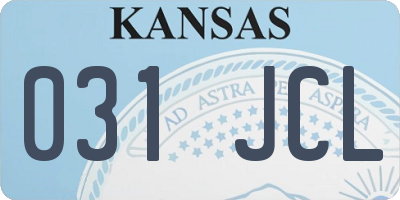 KS license plate 031JCL