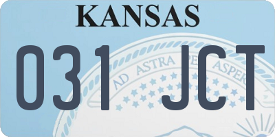 KS license plate 031JCT