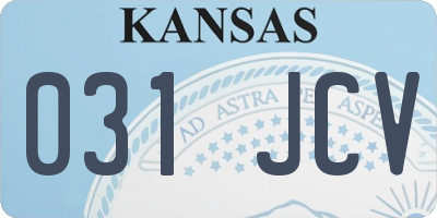 KS license plate 031JCV