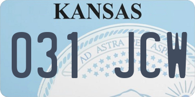 KS license plate 031JCW