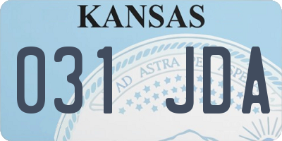 KS license plate 031JDA