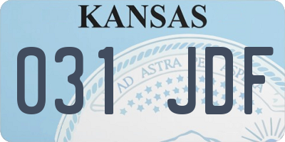 KS license plate 031JDF