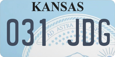 KS license plate 031JDG