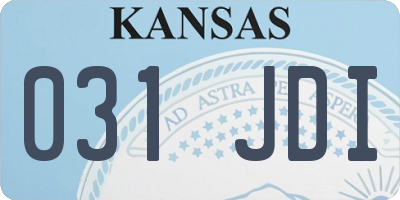 KS license plate 031JDI