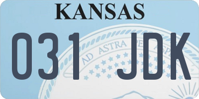 KS license plate 031JDK