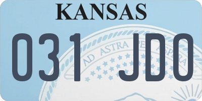 KS license plate 031JDO