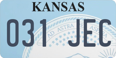 KS license plate 031JEC