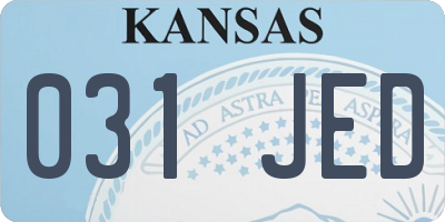KS license plate 031JED