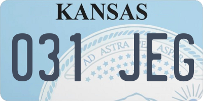 KS license plate 031JEG