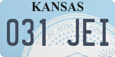 KS license plate 031JEI