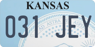 KS license plate 031JEY