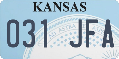 KS license plate 031JFA