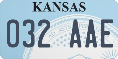 KS license plate 032AAE