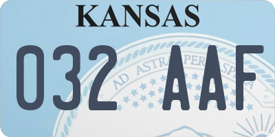 KS license plate 032AAF