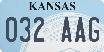 KS license plate 032AAG