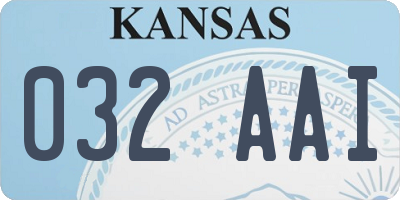 KS license plate 032AAI