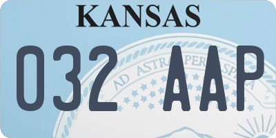 KS license plate 032AAP