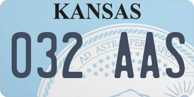 KS license plate 032AAS