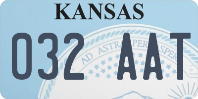 KS license plate 032AAT