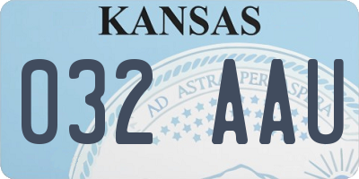 KS license plate 032AAU