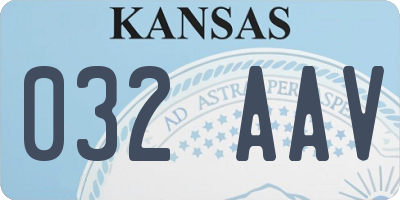 KS license plate 032AAV