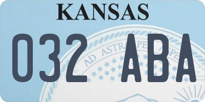 KS license plate 032ABA
