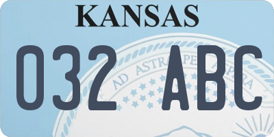 KS license plate 032ABC